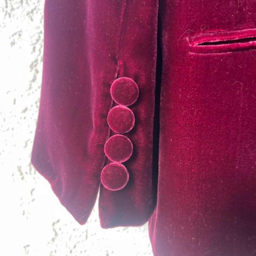 Vintage Burgundy Velvet Jacket – new - Picture 3 of 5